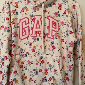 GAP Floral Hoodie with Pink Logo